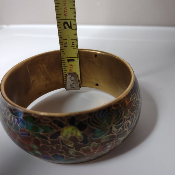 Pretty Multicolor Floral Large Vintage Bangle - Picture 15 of 16